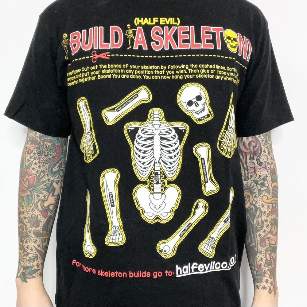 Half Evil 333 Build A Skeleton T-Shirt